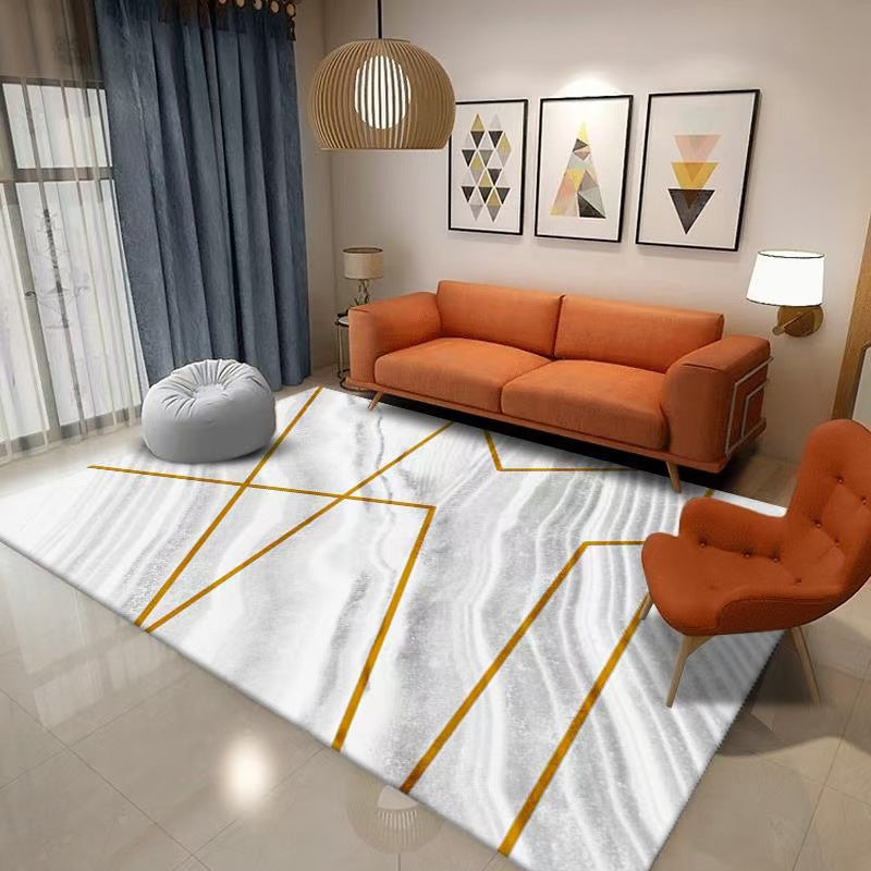 Tapis moderne moderne gris tapis de motif en polyester