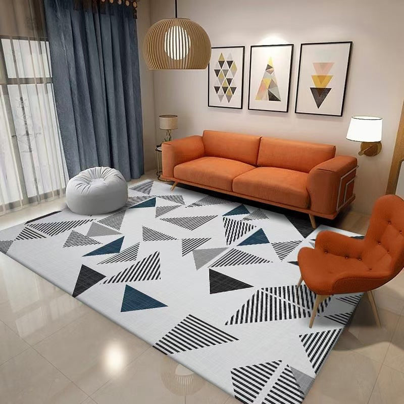 Tapis moderne moderne gris tapis de motif en polyester