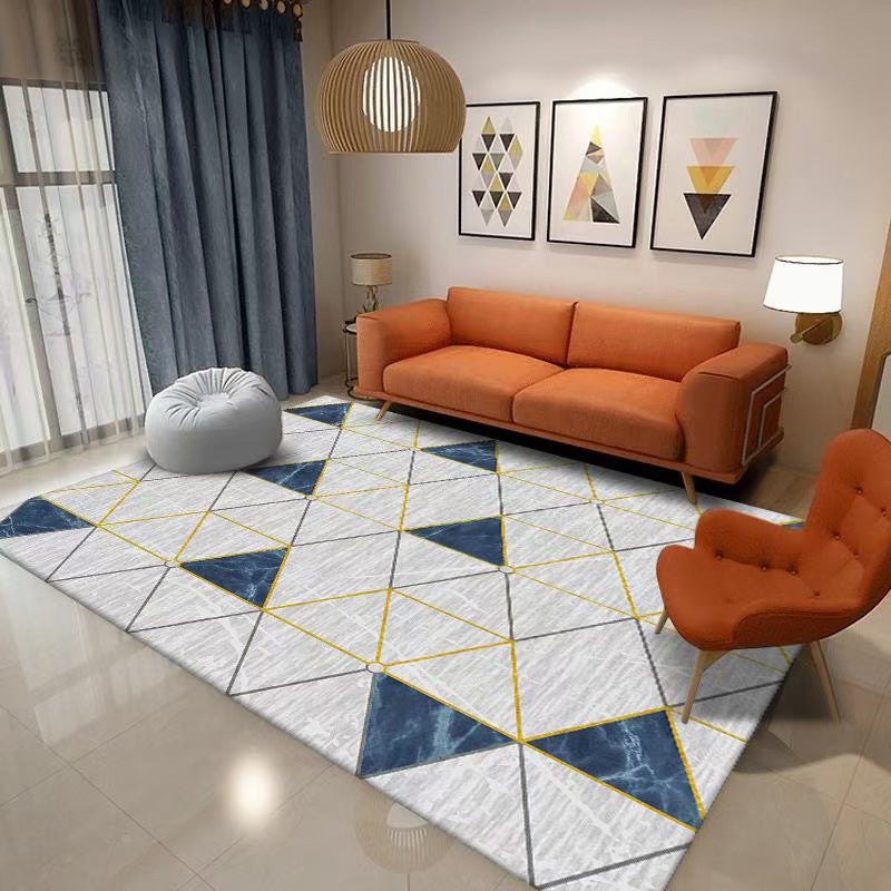 Tapis moderne moderne gris tapis de motif en polyester