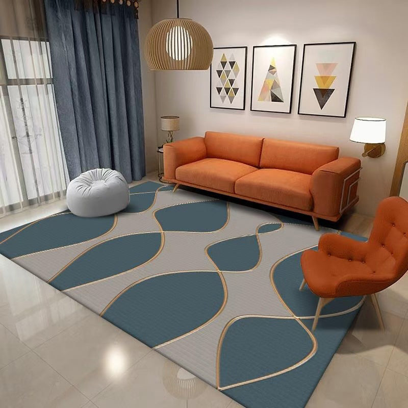 Tapis moderne moderne gris tapis de motif en polyester