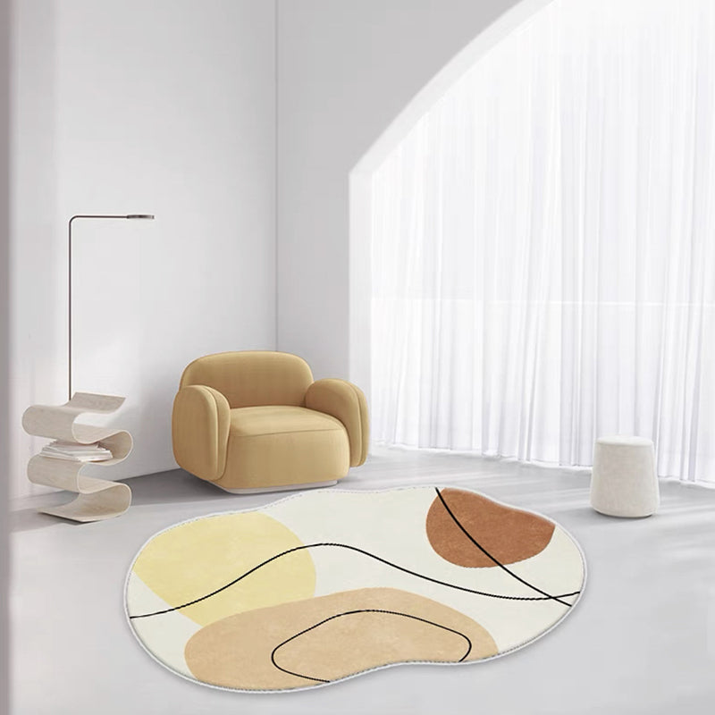 Tappeto di colore grigio moderno poliestere di tappeto di tappeto lavabile per soggiorno