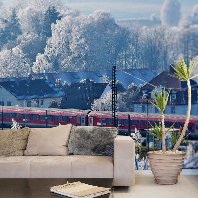 Modern Style Wall Mural Wallpaper Urban Transportation Bedroom Wall Mural