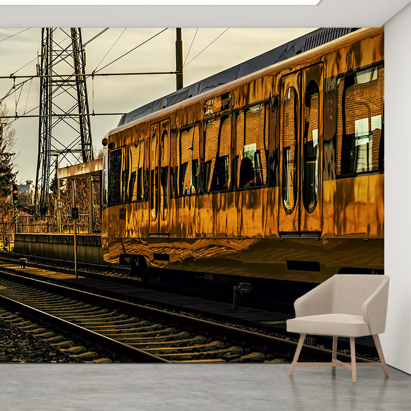 Modern Style Wall Mural Wallpaper Urban Transportation Bedroom Wall Mural