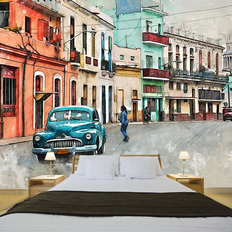 Vehicle Washable Stain Resistant Wall Mural Wallpaper Sitting Room Wall Mural