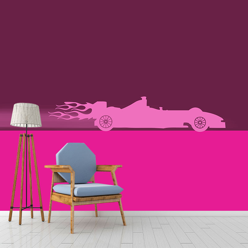 Illustration Vehicle Mildew Resistant Mural Wallpaper Sleeping Room Wall Mural
