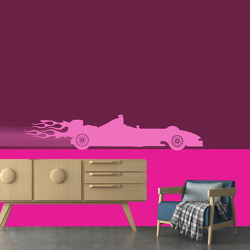 Illustration Vehicle Mildew Resistant Mural Wallpaper Sleeping Room Wall Mural