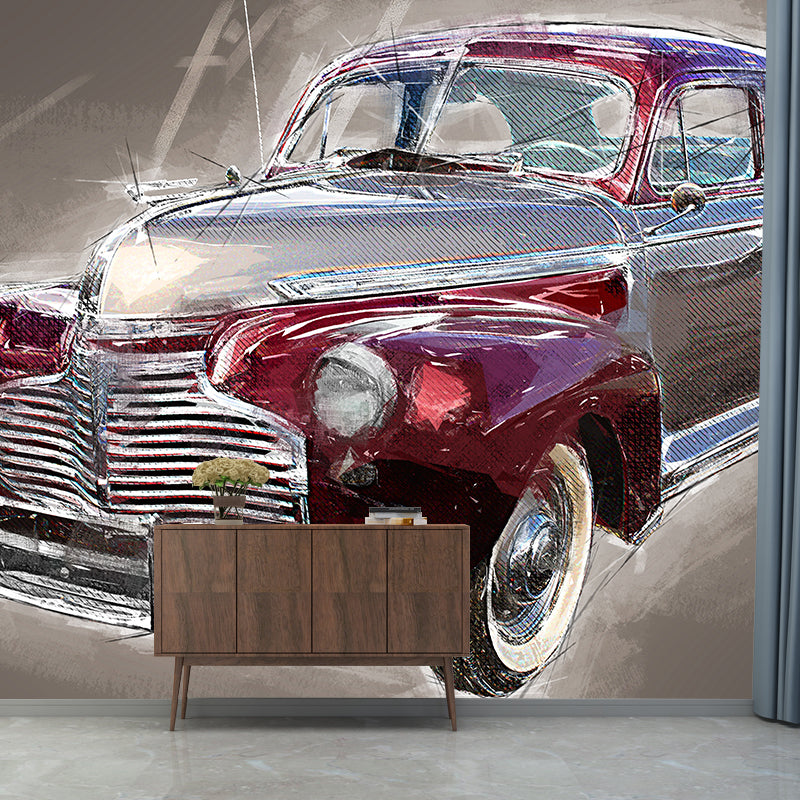 Beautiful Illustration Mural Wallpaper Vehicle Sitting Room Wall Mural