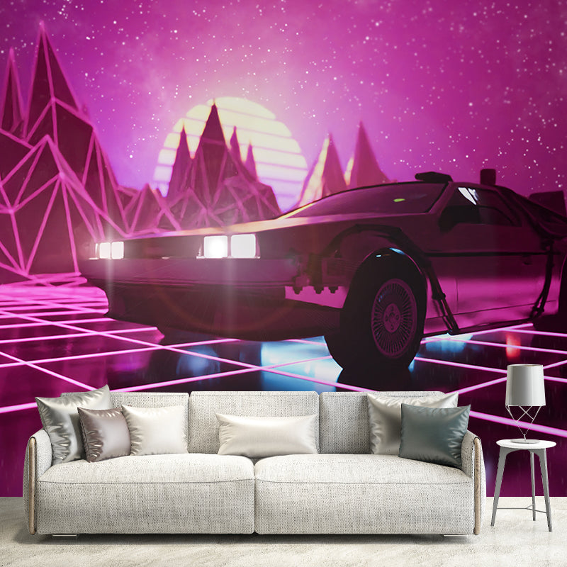 Beautiful Illustration Mural Wallpaper Vehicle Sitting Room Wall Mural