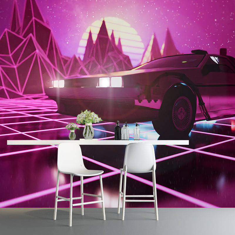 Beautiful Illustration Mural Wallpaper Vehicle Sitting Room Wall Mural