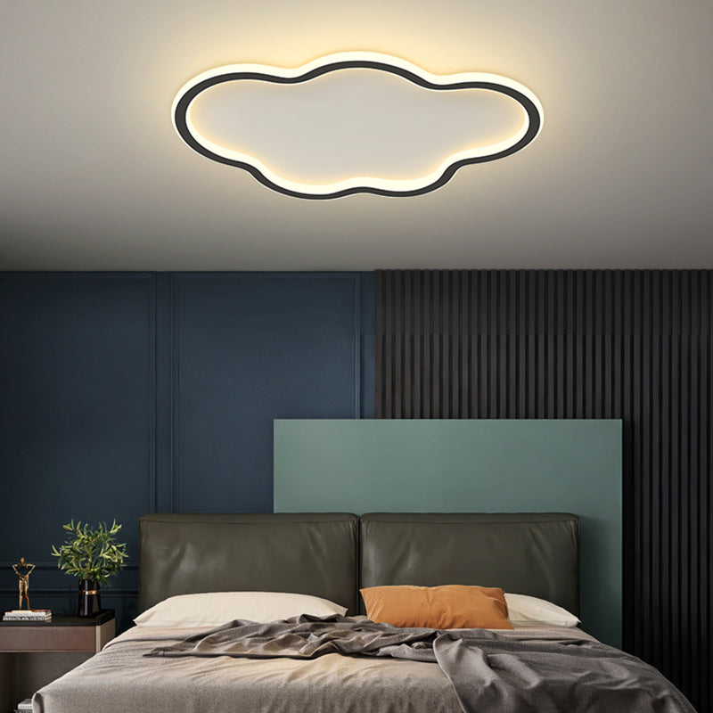 Acrylic LED Ceiling Fixture in Modern Simplicity Aluminium Cloud Flush Mount for Bedroom