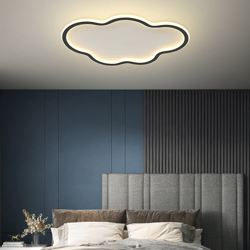 Acrylic LED Ceiling Fixture in Modern Simplicity Aluminium Cloud Flush Mount for Bedroom