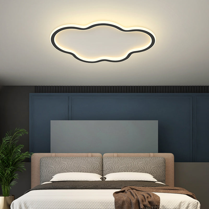 Acrylic LED Ceiling Fixture in Modern Simplicity Aluminium Cloud Flush Mount for Bedroom