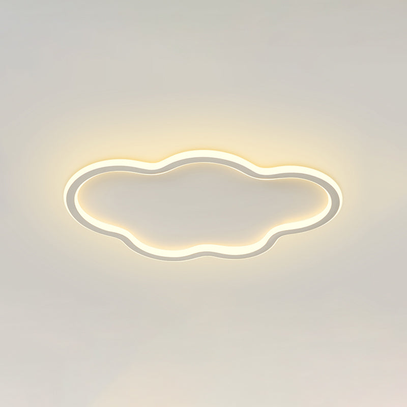 Acrylic LED Ceiling Fixture in Modern Simplicity Aluminium Cloud Flush Mount for Bedroom