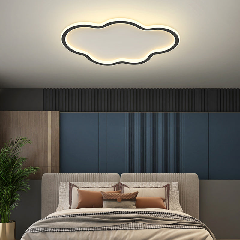 Acrylic LED Ceiling Fixture in Modern Simplicity Aluminium Cloud Flush Mount for Bedroom