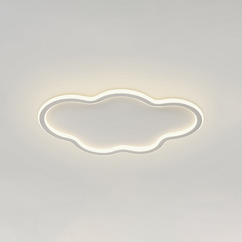 Acrylic LED Ceiling Fixture in Modern Simplicity Aluminium Cloud Flush Mount for Bedroom