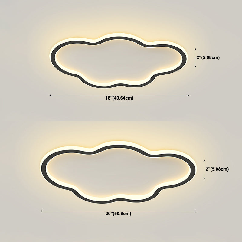 Acrylic LED Ceiling Fixture in Modern Simplicity Aluminium Cloud Flush Mount for Bedroom
