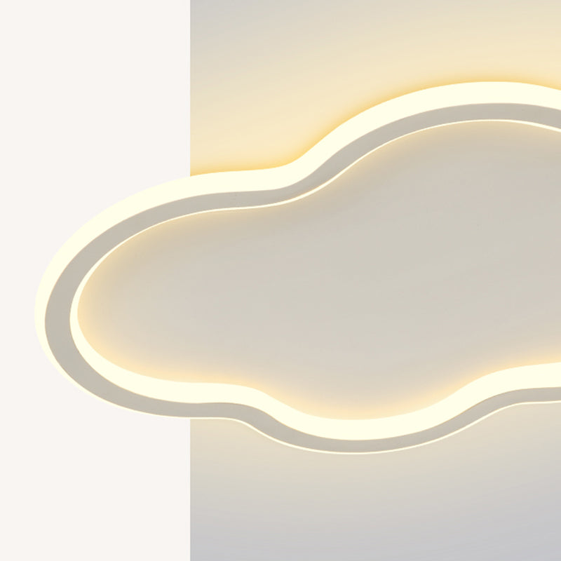Acrylic LED Ceiling Fixture in Modern Simplicity Aluminium Cloud Flush Mount for Bedroom
