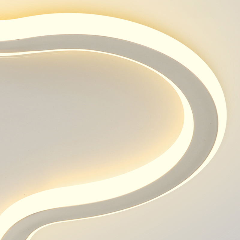 Acrylic LED Ceiling Fixture in Modern Simplicity Aluminium Cloud Flush Mount for Bedroom