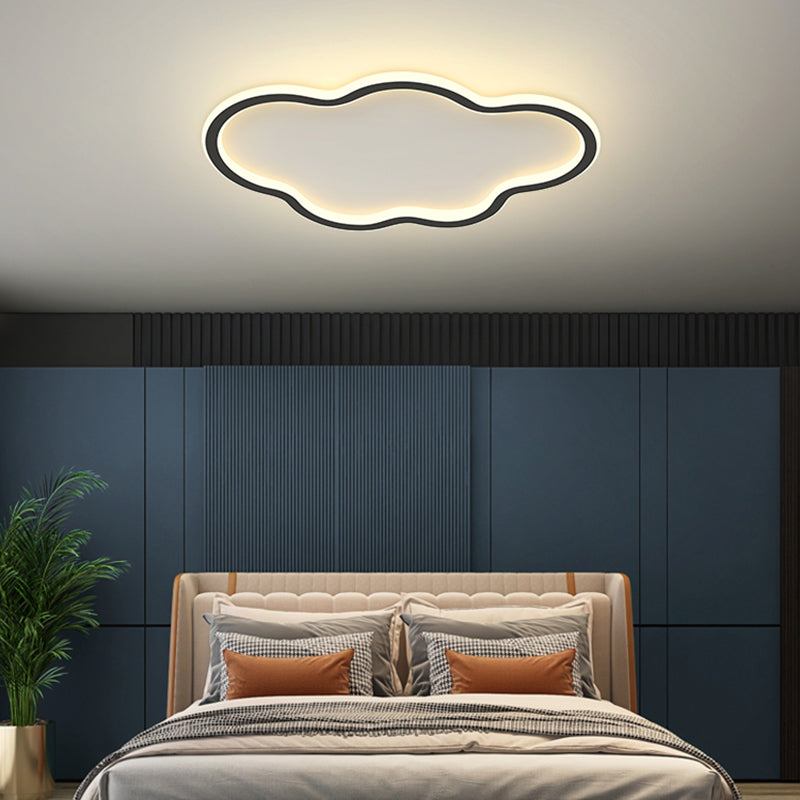 Acrylic LED Ceiling Fixture in Modern Simplicity Aluminium Cloud Flush Mount for Bedroom