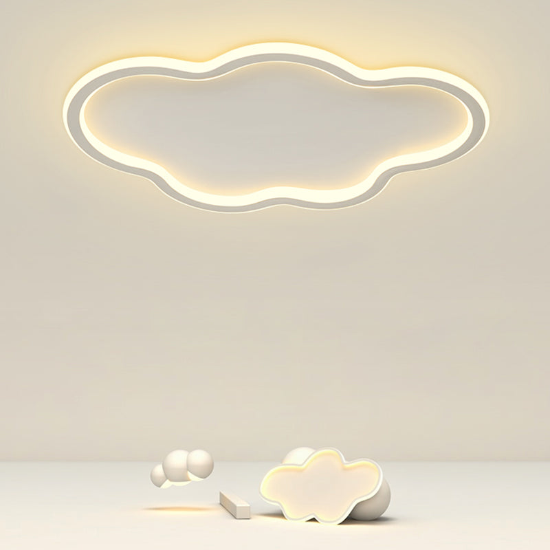 Acrylic LED Ceiling Fixture in Modern Simplicity Aluminium Cloud Flush Mount for Bedroom