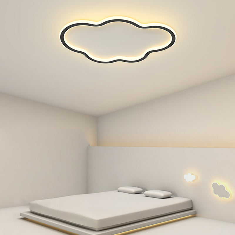 Acrylic LED Ceiling Fixture in Modern Simplicity Aluminium Cloud Flush Mount for Bedroom