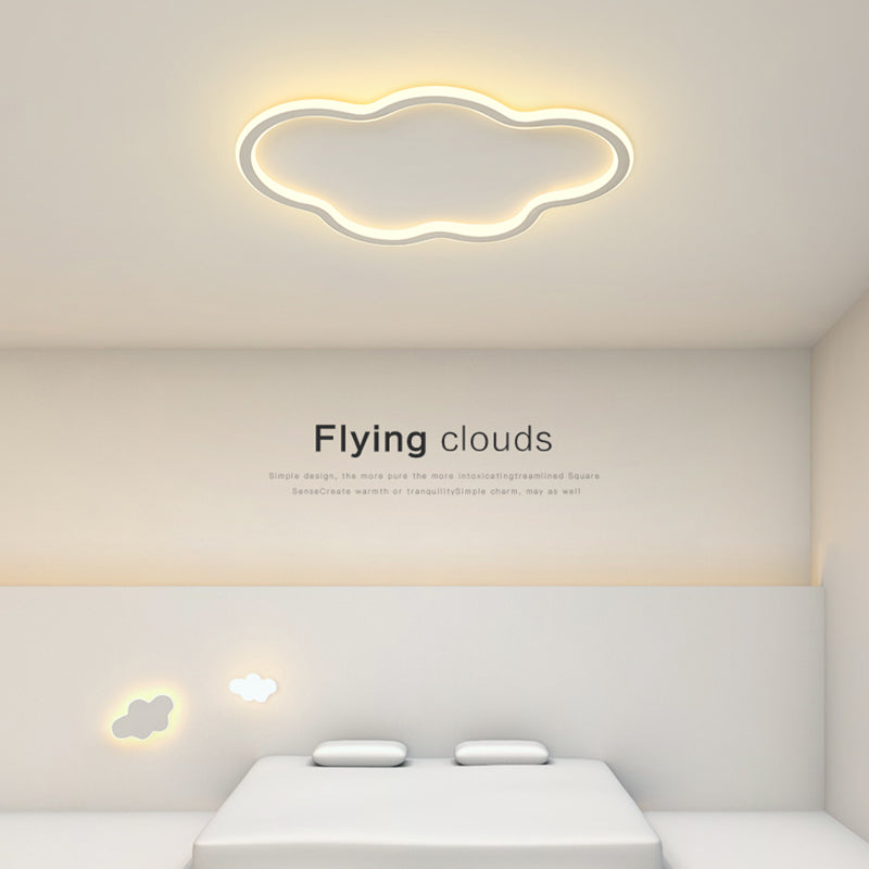 Acrylic LED Ceiling Fixture in Modern Simplicity Aluminium Cloud Flush Mount for Bedroom