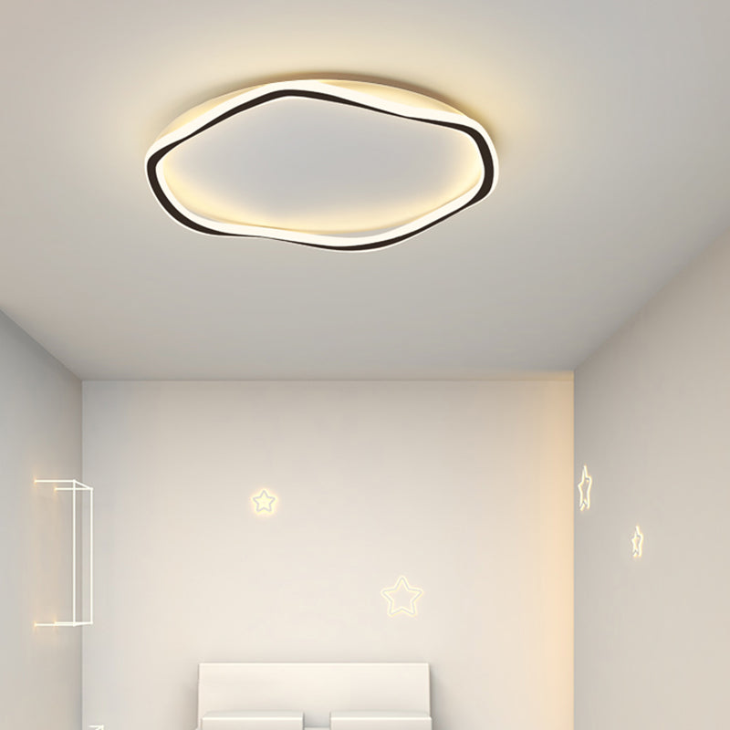 Acrylic Linear LED Flush Mount in Modern Style Lacquered Iron Ceiling Fixture for Interior Spaces