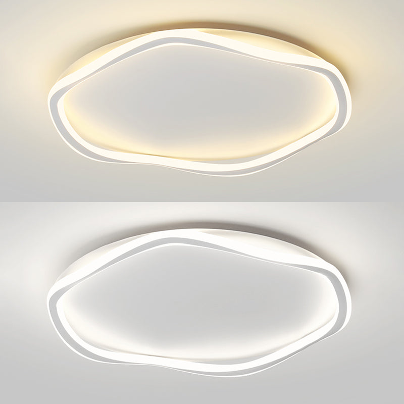 Acrylic Linear LED Flush Mount in Modern Style Lacquered Iron Ceiling Fixture for Interior Spaces