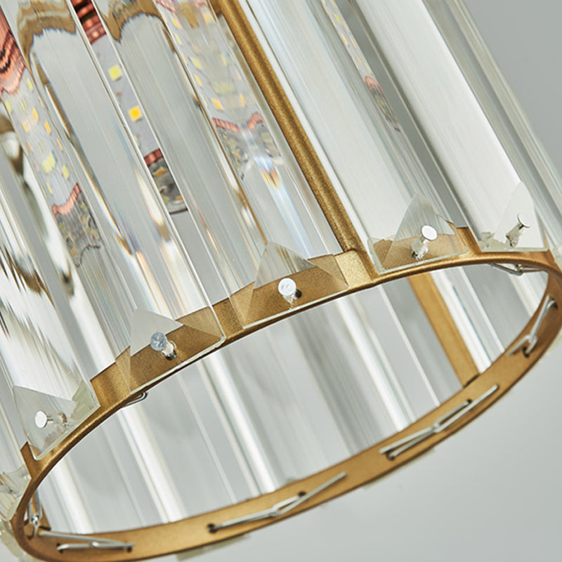 Lámparas de isla de cilindro de estilo moderno cristal 3 lámparas de encogimiento de luz