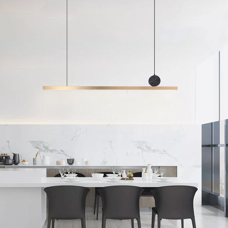 Modern Style Linear Hanging Pendant Light Metal 1- Light Pendant Light Fixture