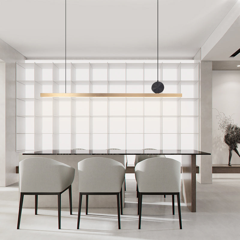 Modern Style Linear Hanging Pendant Light Metal 1- Light Pendant Light Fixture