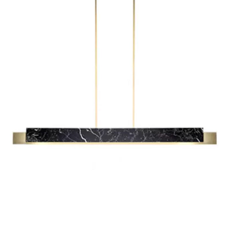 Modern Style Linear Hanging Pendant Light Marble 1 Light Pendant Light Fixture