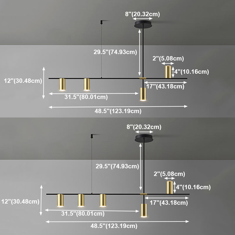 Lámparas de la isla de cilindro de las lámparas contemporaryisland Metal para la isla de cocina