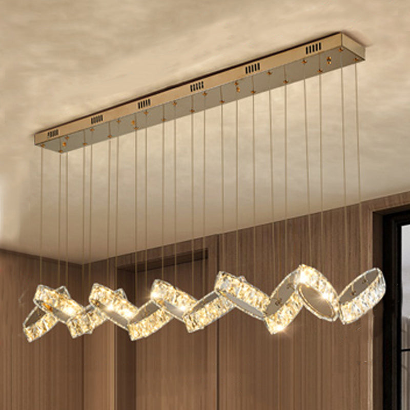 Luces colgantes contemporáneos accesorios de colgantes lineales Cristal para la isla de cocina