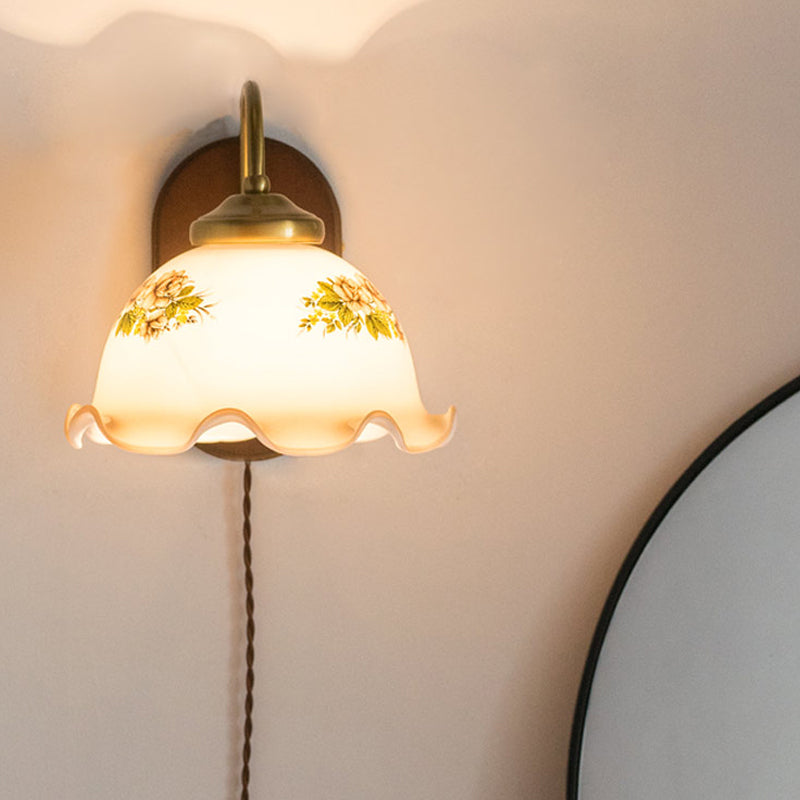 Moderne Stil Kuppelleuchte Leuchten Holz 1 Lichtwandmontierte Beleuchtung