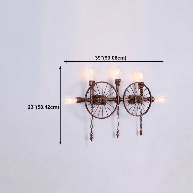 Industrial Metall Wandleuchte Wasserrohr Multi -Licht Wandleuchte für Café