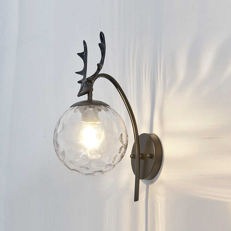 1 Light Spherical Wall Sconce Modern Style Glass Wall Lighting for Living Room