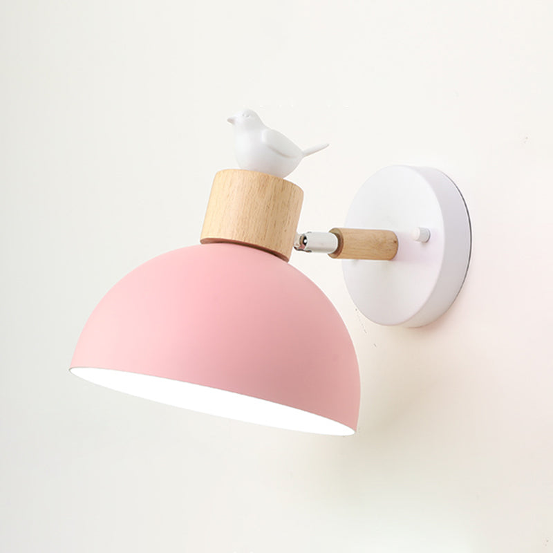 1-Light Wall Sconce Modern Macaron Style Metal Wall Lighting for Dining Room