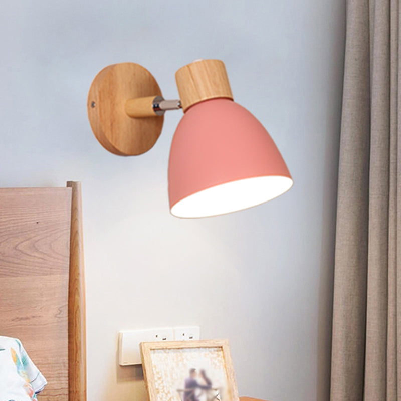 1 Light Wall Sconce Modern Macaron Style Metal Wall Lighting for Bedroom