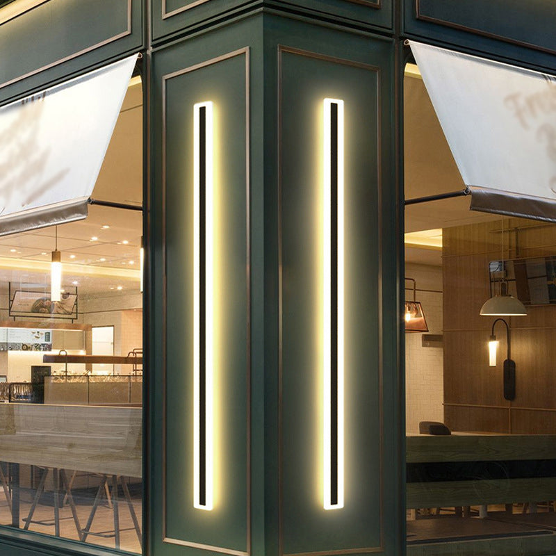 Iluminación de pared de forma lineal lámpara de apliques de metal de estilo 1 de luz para al aire libre