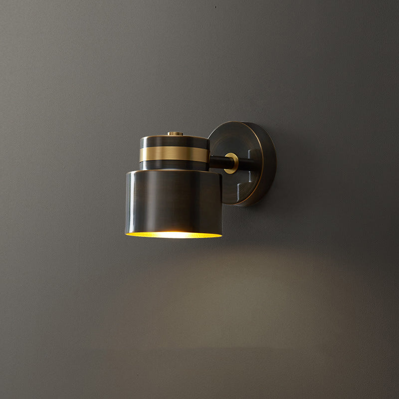 Brass Geometric Wall Lamp Postmodern Metal Sconce Light for Bedroom