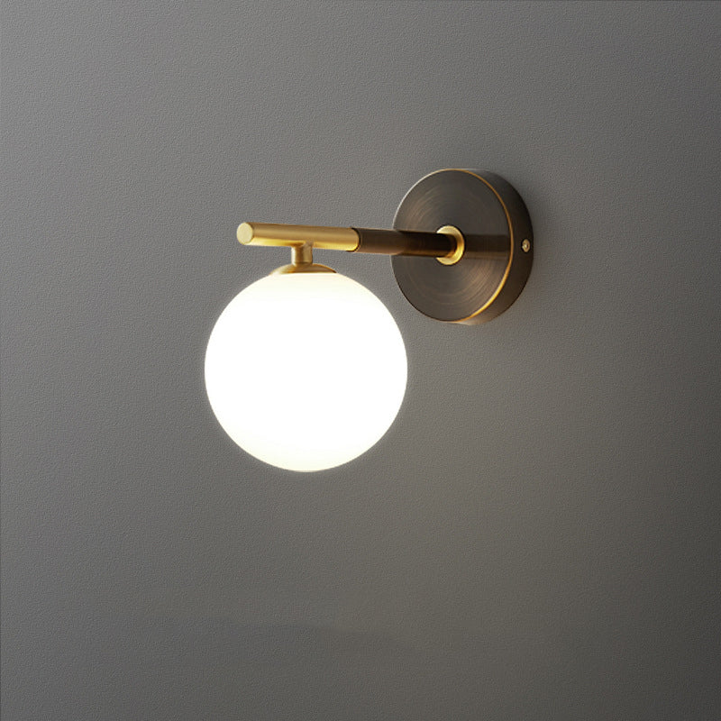 Brass Geometric Wall Lamp Postmodern Metal Sconce Light for Bedroom