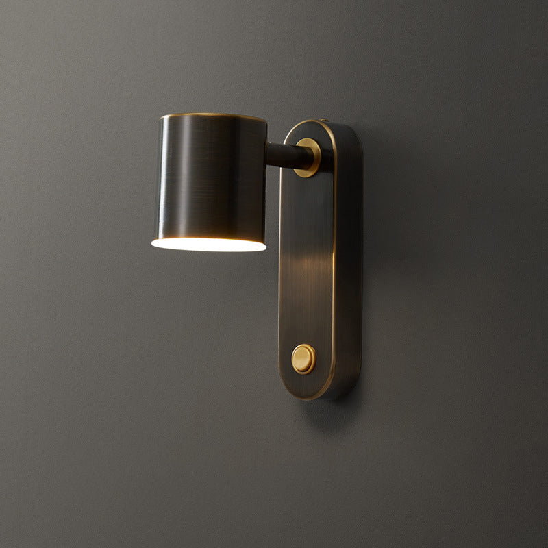 Brass Geometric Wall Lamp Postmodern Metal Sconce Light for Bedroom