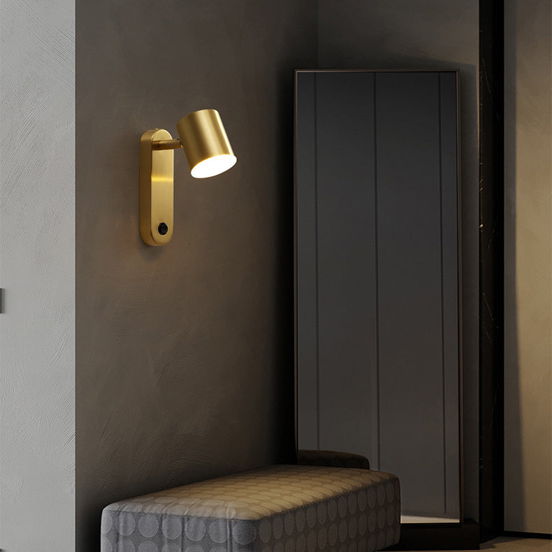 Brass Geometric Wall Lamp Postmodern Metal Sconce Light for Bedroom