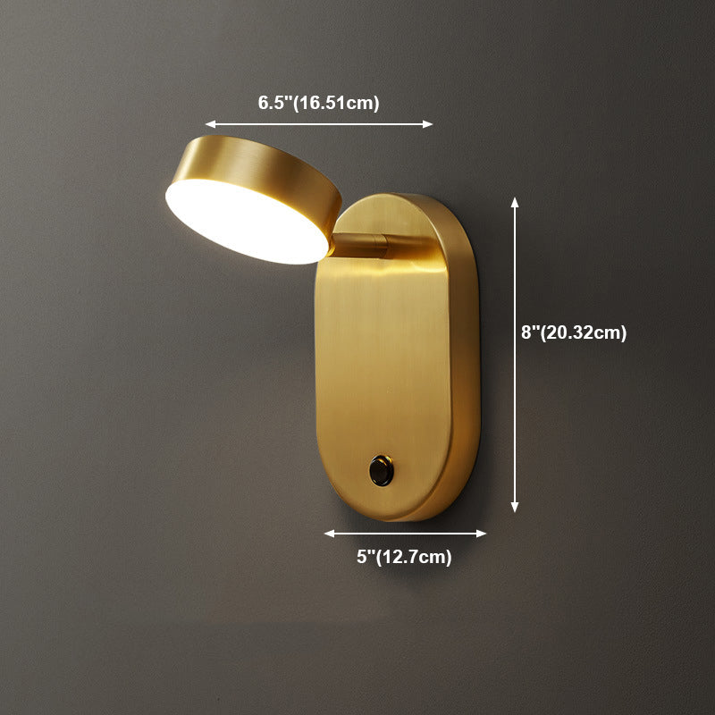 Brass Geometric Wall Lamp Postmodern Metal Sconce Light for Bedroom