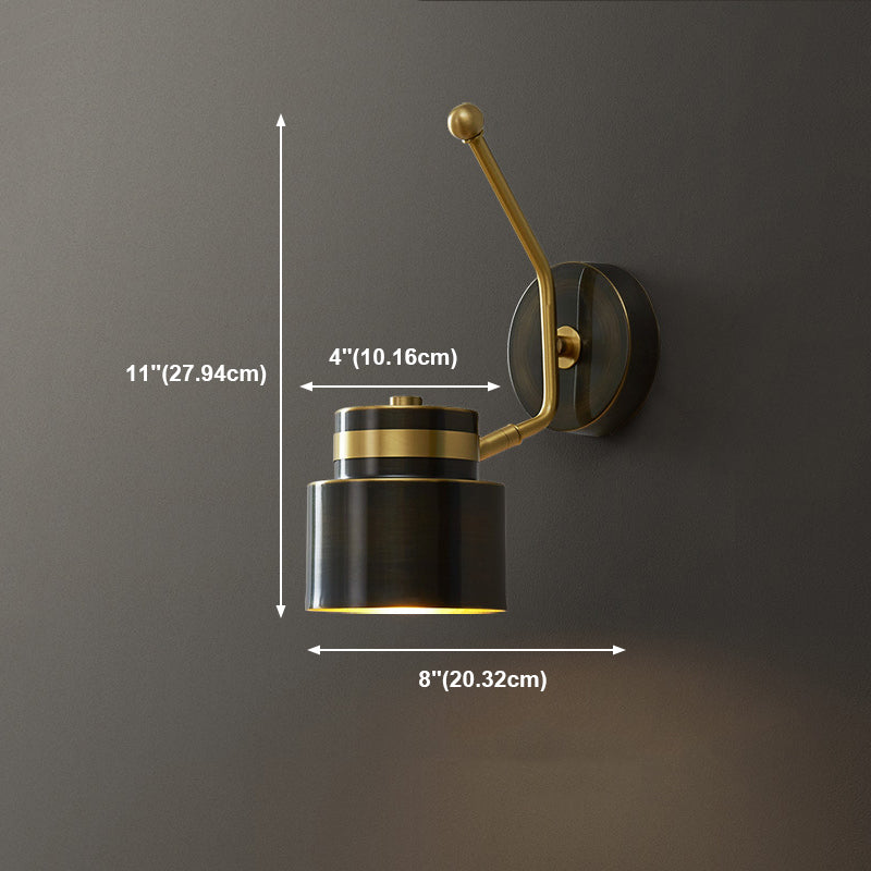 Brass Geometric Wall Lamp Postmodern Metal Sconce Light for Bedroom