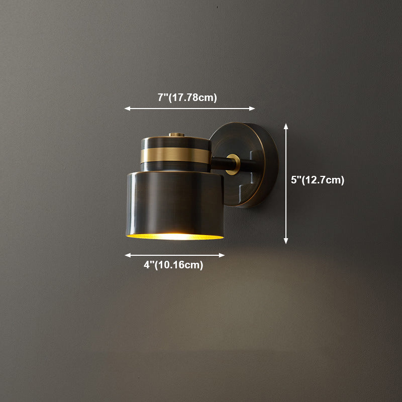 Brass Geometric Wall Lamp Postmodern Metal Sconce Light for Bedroom