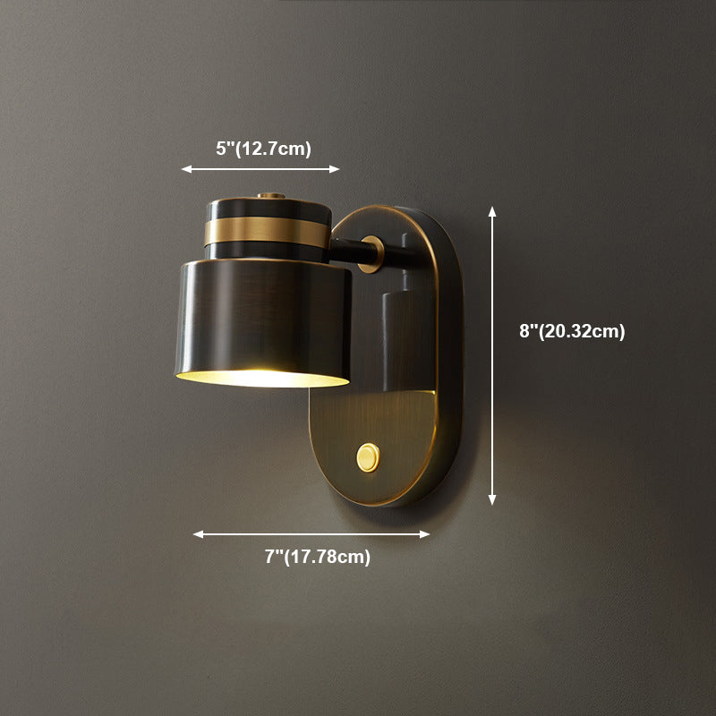 Brass Geometric Wall Lamp Postmodern Metal Sconce Light for Bedroom