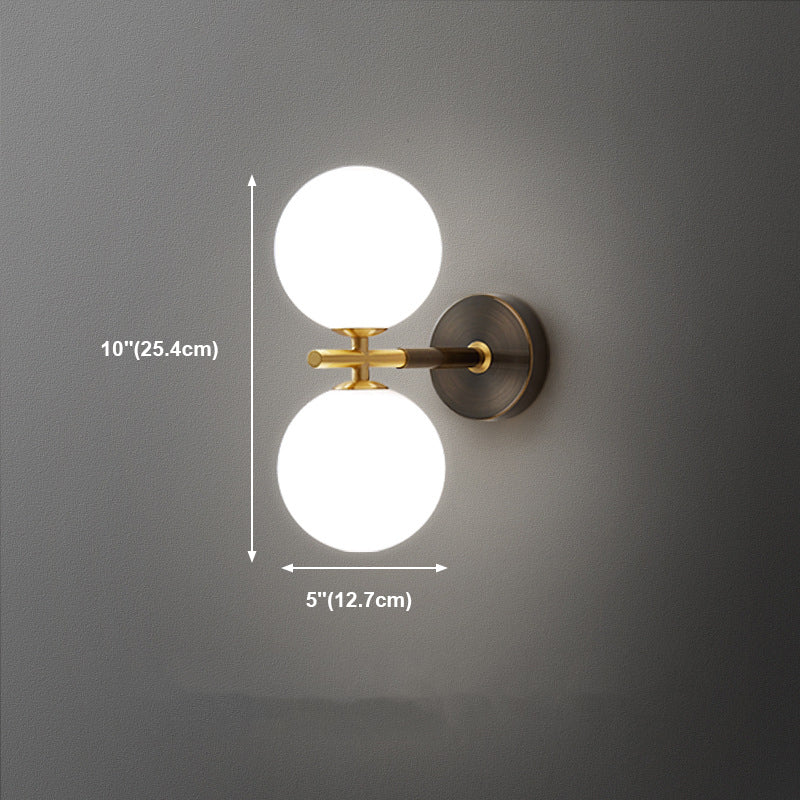 Brass Geometric Wall Lamp Postmodern Metal Sconce Light for Bedroom