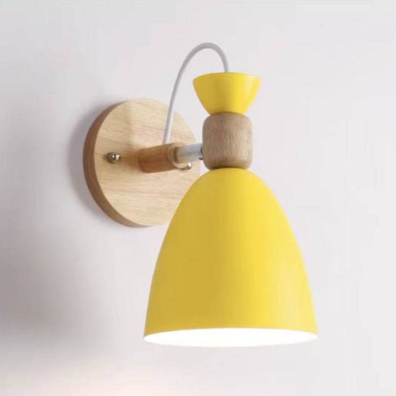 1 Light Wall Sconce Modern Macaron Style Metal Wall Lighting for Living Room